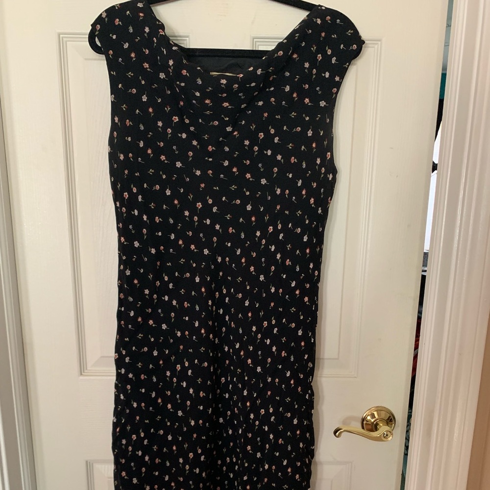 Evan Picone black floral lined dress